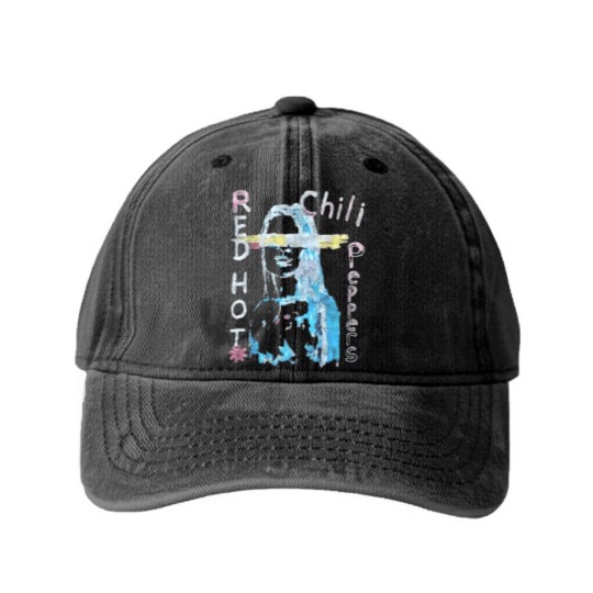 Discover Red Hot Chili Peppers, Vintage Band Washed Denim Baseball Caps, Red Hot Chili Peppers Concert Washed Denim Baseball Caps