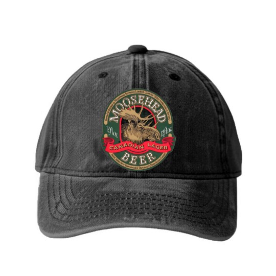 Discover 80s Mooseheads Beer Washed Denim Baseball Caps