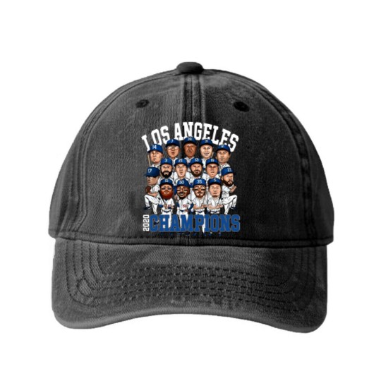 Discover Los Angeles Los Angeles champions 2020 forDodgers fans Washed Denim Baseball Caps