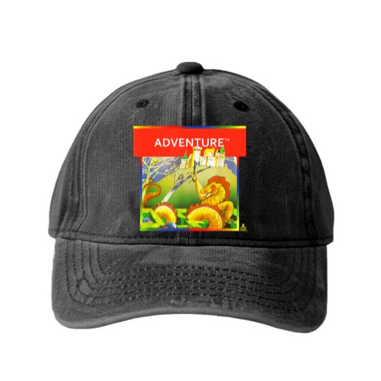 Discover Atari Adventure Box Art Washed Denim Baseball Caps