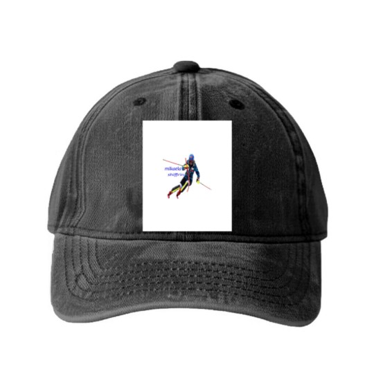 Discover Mikaela Shiffrin Graphic Washed Denim Baseball Caps