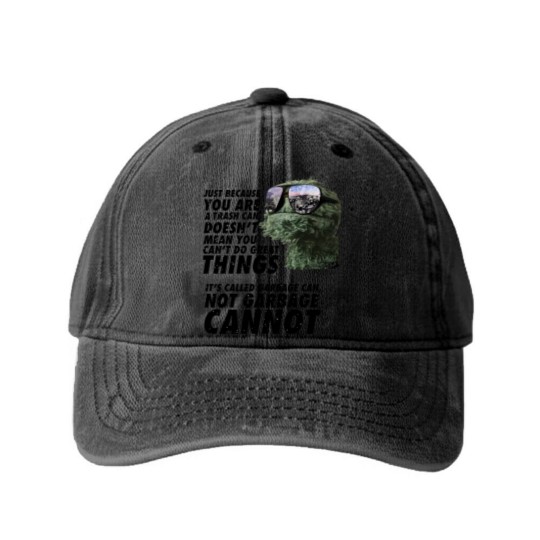 Discover Garbage Can Washed Denim Baseball Caps