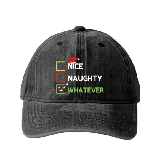 Discover Nice Naughty Whatever Washed Denim Baseball Caps