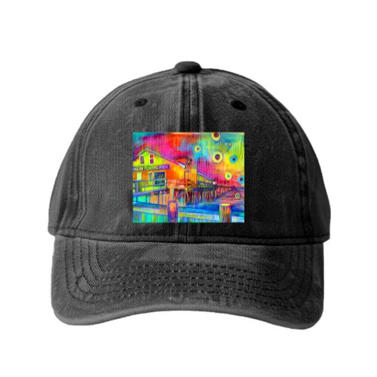 Discover Avalon Pier Long Washed Denim Baseball Caps