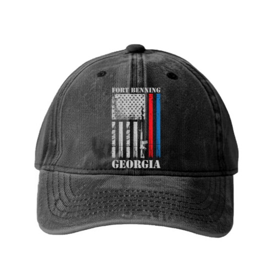 Discover Fort Benning Georgia UsArmy Washed Denim Baseball Caps