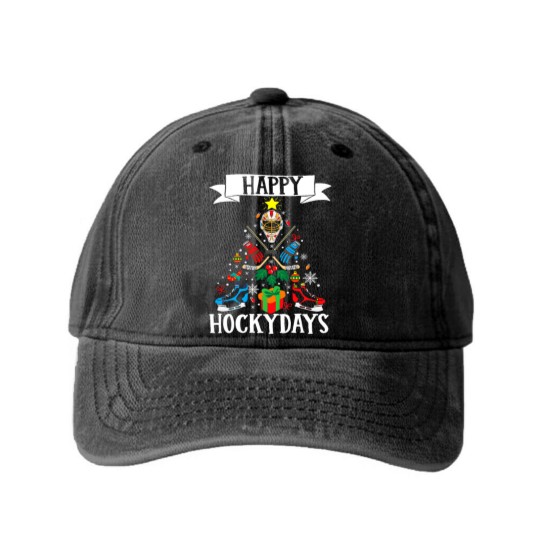 Discover Ice I Love Hockey Player Team Washed Denim Baseball Caps