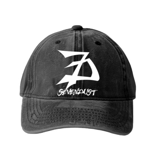 Discover Sevendust-logo-2023 Washed Denim Baseball Caps