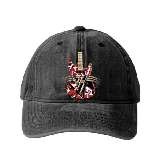 Discover red van guitar halen Washed Denim Baseball Caps