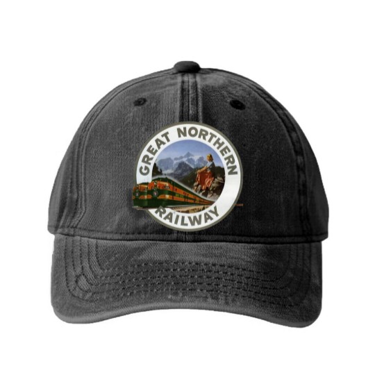 Discover Great-Northern-Railway Washed Denim Baseball Caps