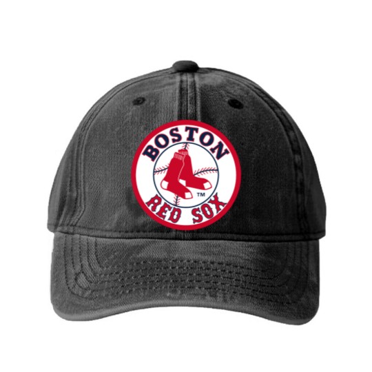 Discover red sox boston Washed Denim Baseball Caps