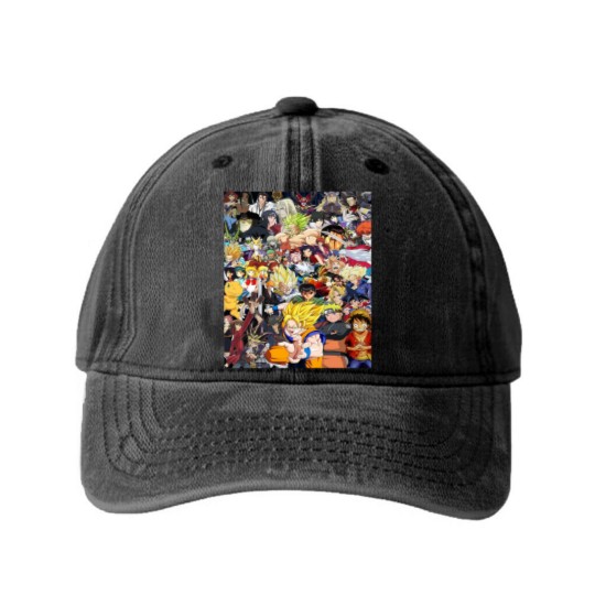 Discover all anime characters Washed Denim Baseball Caps