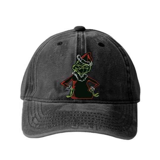 Discover Neon funny character - funny character Stole Christmas - Washed Denim Baseball Caps
