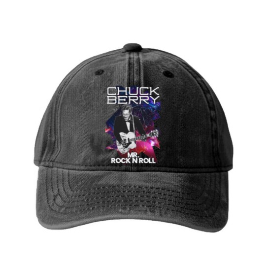 Discover CHUCK BERRY Rock N Roll Washed Denim Baseball Caps