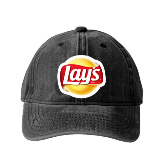 Discover Lays Logo Washed Denim Baseball Caps