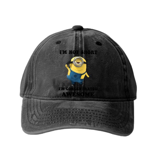 Discover Minions I'm Not Short I'm Concentrated Awesome The Rise of Gru Graphic Washed Denim Baseball Caps