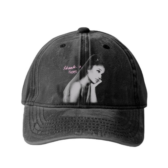 Discover Ariana Thank U, Next Washed Denim Baseball Caps, Ariana Unisex Washed Denim Baseball Caps