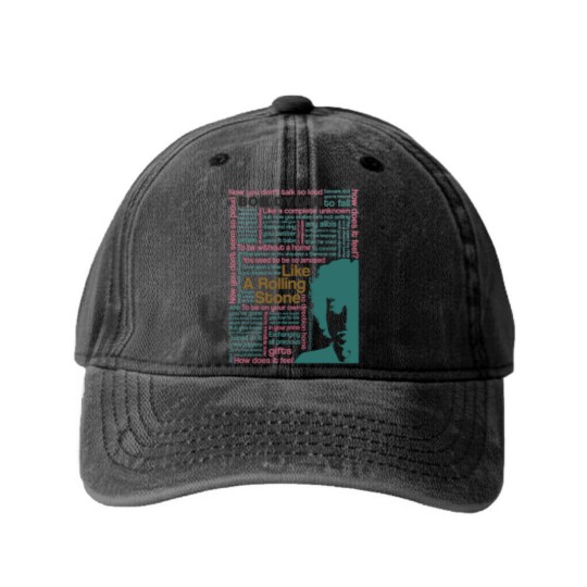 Discover Bob Dylan Like A Rolling Stone Washed Denim Baseball Caps