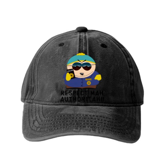 Discover RESPECT MAH AUTHORITAH! Temporary design Washed Denim Baseball Caps
