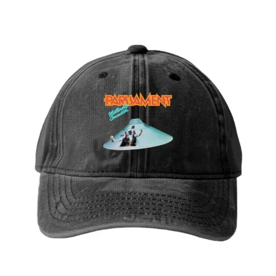 Discover PARLIAMENT FUNKADELIC MOTHERSHIP CONNECTION George Clinton Washed Denim Baseball Caps