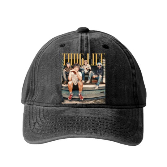 Discover Thug Life Stay Golden Washed Denim Baseball Caps Womens Vintage Washed Denim Baseball Caps 80s TV Washed Denim Baseball Caps Retro Womens Funny Washed Denim Baseball Caps Trendy  Womens Oversized Gift For Her