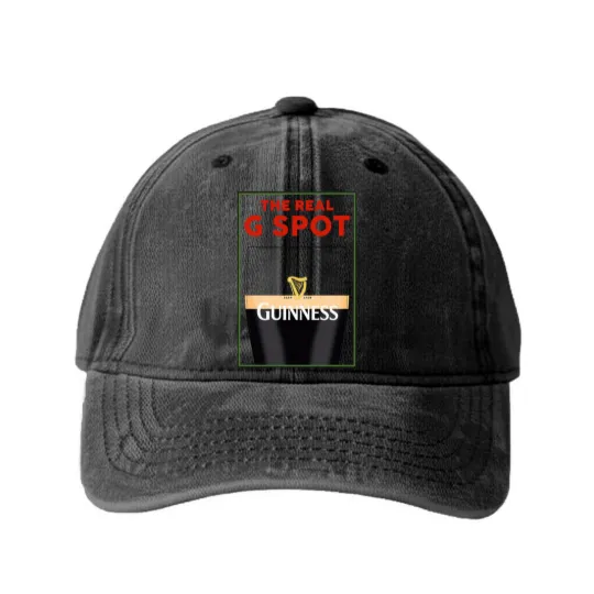 Discover Guinness Vintage Washed Denim Baseball Caps, Split the G, Funny Washed Denim Baseball Caps