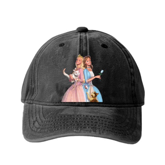 Discover Barbiee Princess and the Pauper   (1) Washed Denim Baseball Caps