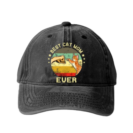 Discover BEST CAT MOM EVER - Best Cat Mom Ever - Washed Denim Baseball Caps