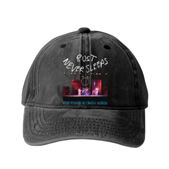 Discover NEIL YOUNG BK (16) Washed Denim Baseball Caps