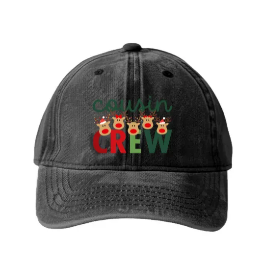 Discover Cousin deer crew Washed Denim Baseball Caps, Cousin Crew Christmas Washed Denim Baseball Caps