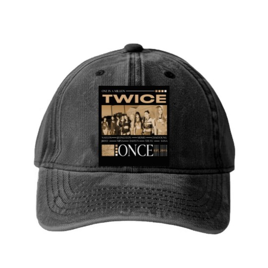 Discover Vintage Twice Washed Denim Baseball Caps, Twice Unisex Kpop Washed Denim Baseball Caps