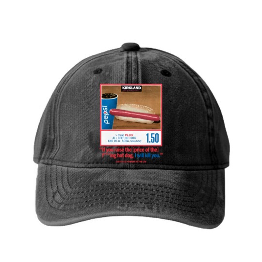 Discover Costco Hot Dog & Soda Combo Washed Denim Baseball Caps