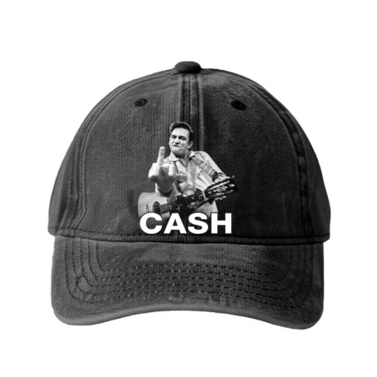 Discover Johnny Cash Unisex Washed Denim Baseball Caps: Finger