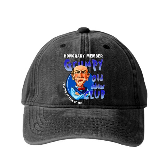 Discover Je.ff Dunham Memes Gru.mpy Old Man Club Washed Denim Baseball Caps