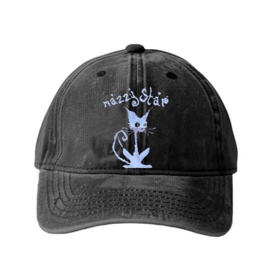 Discover Cat Mazzy Star Washed Denim Baseball Caps, Vintage Mazzy Star Washed Denim Baseball Caps