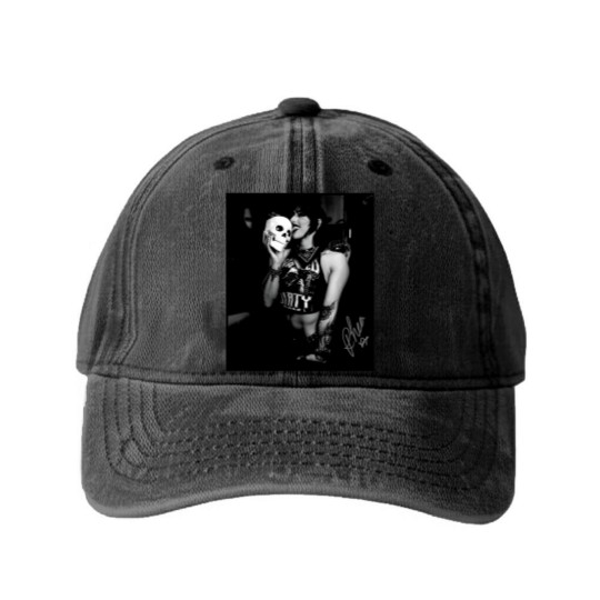 Discover Rhea Ripley Skull Washed Denim Baseball Caps Size S-5XL Washed Denim Baseball Caps