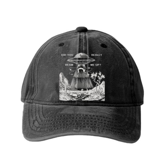 Discover Down Bad, Did Your Really Beam Me Up, Vintage Graphic Washed Denim Baseball Caps