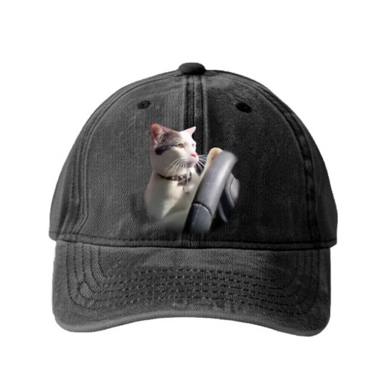 Discover Cat Driving A Car Instagram Katze Washed Denim Baseball Caps
