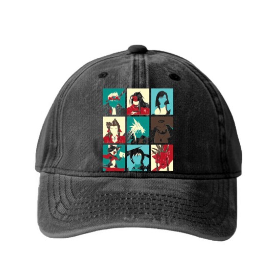 Discover Final Pop Final Fantasy 7 Washed Denim Baseball Caps