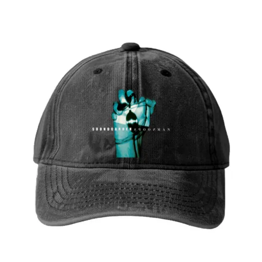 Discover Spoonman Soundgarden Chris Cornell Rock Single Band Black Washed Denim Baseball Caps
