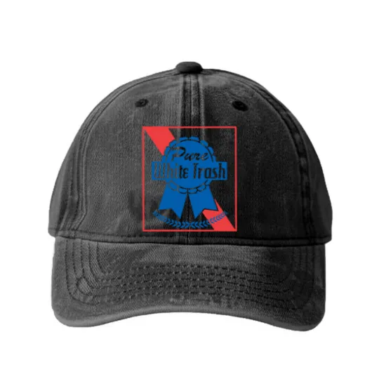 Discover Funny Redneck Gift, Pure White Trash Washed Denim Baseball Caps
