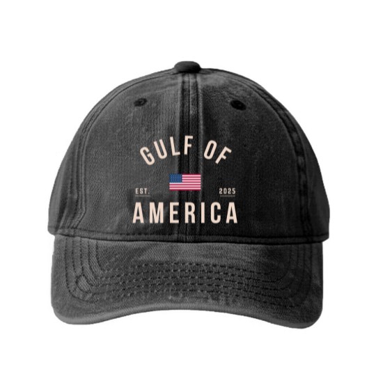 Discover Gulf of America Washed Denim Baseball Caps, Comfort Colors Unisex Patriotic Washed Denim Baseball Caps, United States of America Washed Denim Baseball Caps