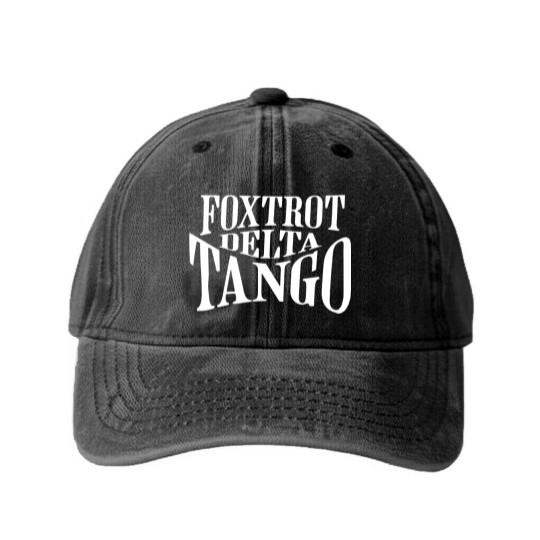 Discover Foxtrot Delta Tango Subtle FDT Washed Denim Baseball Caps