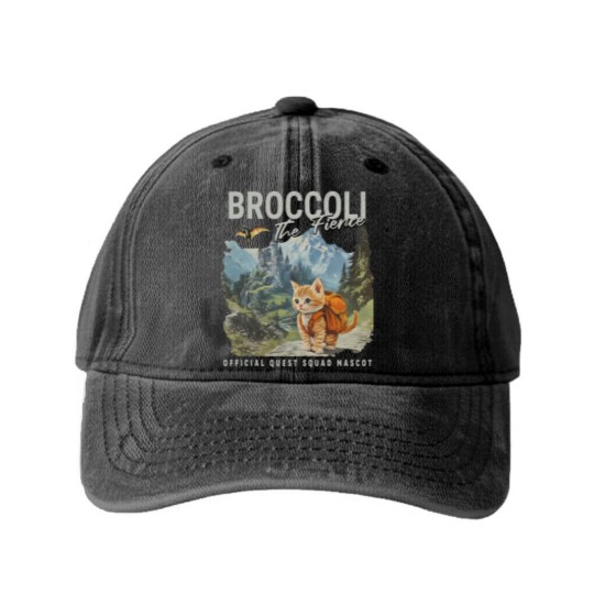 Discover Broccoli the Fierce Washed Denim Baseball Caps, Sworn Protector of the Quest Squad Washed Denim Baseball Caps, Fourth Wing Inspired