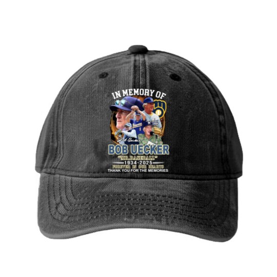 Discover Mr. Baseball In Memory Of Bob Uecker Forever In Our Hearts 1934-2025 Washed Denim Baseball Caps