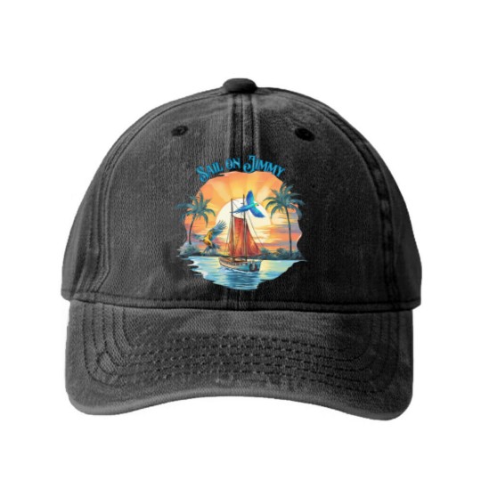 Discover Jimmy Buffett Memorial Washed Denim Baseball Caps, Jimmy Buffett Quote Washed Denim Baseball Caps, Rock Music Washed Denim Baseball Caps