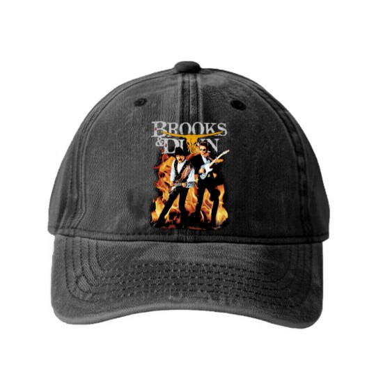 Discover Brooks And Dunn Washed Denim Baseball Caps, Vintage Country Concert Unisex Washed Denim Baseball Caps