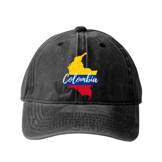 Discover Mapa de Colombia - Map of Colombia - Colombia - Washed Denim Baseball Caps