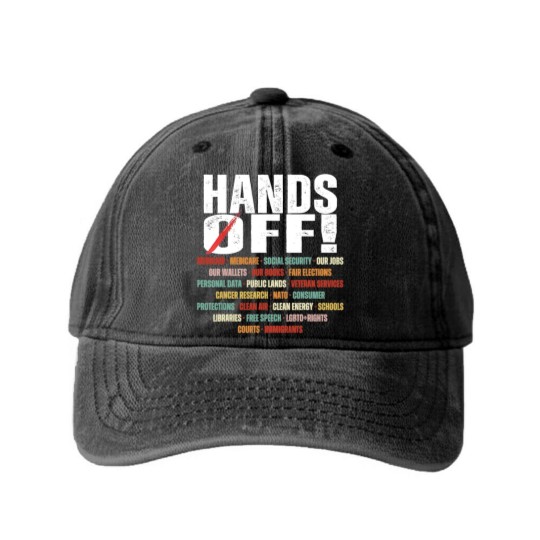 Discover Hands Off Protest Political Activism Activism Save Public Washed Denim Baseball Caps