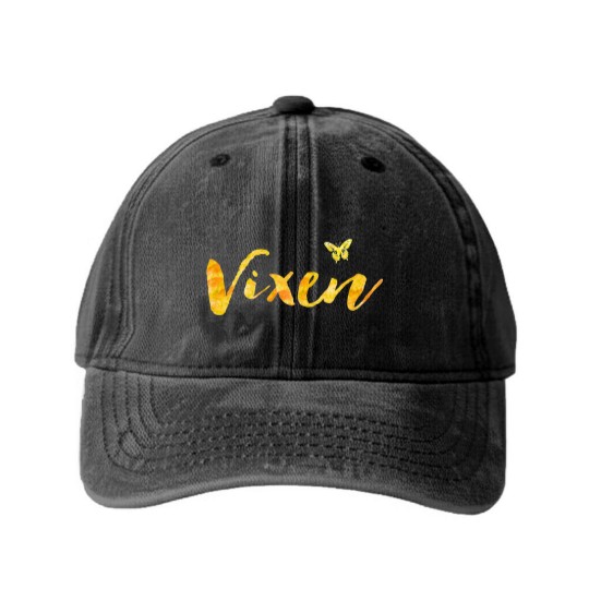 Discover Hotwife Vixen with Butterfly. Washed Denim Baseball Caps