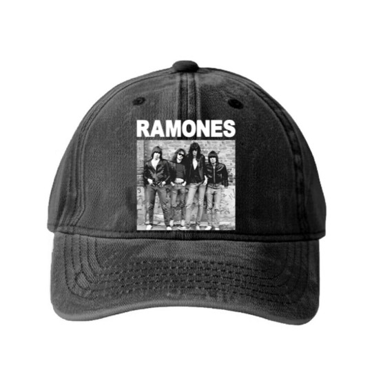 Discover The Ramones Album Cover Punk Rock Washed Denim Baseball Caps Washed Denim Baseball Caps Mens Unisex